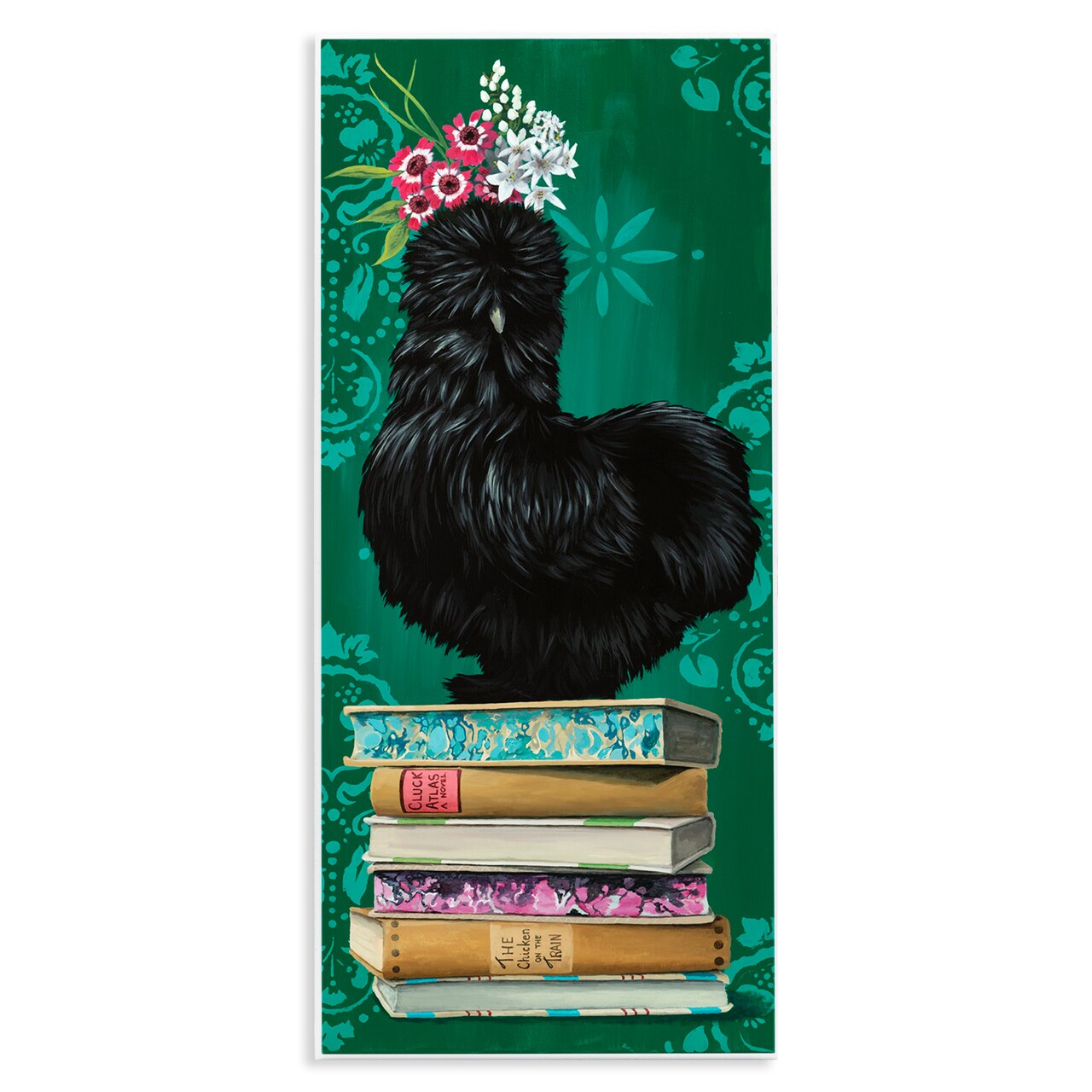 Stupell Industries Country Chicken on Bookstack Wall Plaque Design by Heather Gauthier